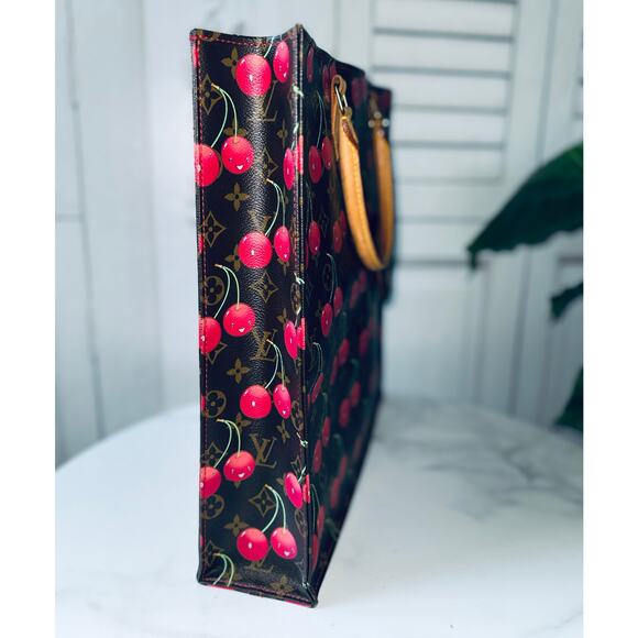 🍒Louis Vuitton Takashi Murakami Cerises Cherries Sac Plat and Round Coin Purse - Picture 7 of 16